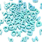 Ornaland 90-100Pcs Large Letter Beads Acrylic Alphabet Letter Beads Random Mixed Alphabet Shape Bead for Bracelets Keychains Jewelry Lanyards Making(Turquoise) - color: Turquoise