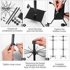 Kifmurase 2PCS Rotating Display Stand Metal Spinner Display Rack with Hooks Adjustable Height Holders for Earrings Necklace Key Rings, 3 Tiers Retail Vendor Jewelry Display Rack(Black)