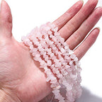 BEADIA Irregular Natural Rose Quartz Crystal Stone Loose Semi Gemstone Beads for Jewelry Making 5-8mm 80cm - color: Rose Quartz, size: 5-8mm 80cm