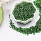 Transparent Dark Green with Silver Lined Beads Size 12/0 Crafts Glass Seed Beads 2mm for Jewelry Making (Total About 100g About 11000pcs) - color: Transparent Dark Green with Silver Lined, size: 2mm