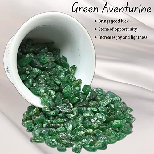 Green Aventurine Pre Drilled Crystal Crushed Chips Beads for Bracelets Making, DIY Handmade Natural Healing Crystals (25 Inch Strand) - color: Green Aventurine