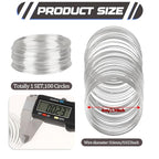 100 Loop Memory Wire for Beads Jewelry Making - Silver Steel Wire for Bracelet and DIY Crafts