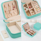 Travel Jewelry Case 2 Pack Mini Travel jewelry Box Portable Organizer Women Girls Gift Box for Rings Earrings Necklaces Bracelets - color: Blue