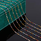 UMAOKANG 16.4 Feet Colorful Enamel Chains for Jewelry Making Gold Plated Stainless Steel Thin Chain Necklace Bracelet DIY Supplies - color: Gold-Purple Colorful