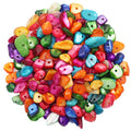 500 pcs Natural Chip Stone Beads, Candy Stone 5-8 mm Irregular Gemstones Healing Crystal Loose Rocks Bead Hole Drilled for Jewelry Making Bracelet - color: Candy Stone