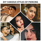 TKKUY 80PCS Nose Piercing Kit: Stainless Steel Body Piercing Jewelry with 12G, 14G, 16G, 20G Needles for Ear, Nose, Lip, Eyebrow