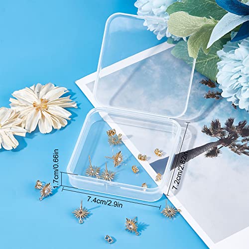 Beebeecraft 10Pcs/Box 18K Gold Plated Sun Earring Findings Cubic Zirconia Earring Posts with Sterling Silver Pins and Butterfly Earring Backs for DIY Jewelry Making - color: Gold