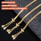 Joez Wonderful 3pcs Adjustable Slider Bracelet for Jewelry Making, 18K Gold Plated Charm Bracelet Extender Chains with Rhinestones Ends for Women DIY Bracelet Jewelry Craft Supplies - color: Gold