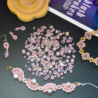 1500 Pcs Crystal Glass Beads for Jewelry Making – 12 Styles Bicone, Rondelle, Cube, Teardrop & 3mm Spacer Beads, DIY Bracelet Necklace Earring Craft Kit with Organizer Box(Pink) - color: Pink