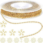 8 Roll Necklace Chains, 8 Colors Jewelry Making Metal Chains with Open Jump Rings & Lobster Clasps for Jewelry Making DIY Necklace Bracelet Anklet - color: 8 Roll