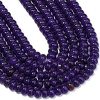 Songxi 5x8mm Natural Deep Purple Chalcedony Stone Rondelle Beads, 75PCS Spacer Round Loose Abacus Beads for Jewelry Making, Gemstone for Bracelet Necklace Earrings, Arts and Crafts - color: Deep Purple Chalcedony