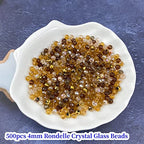 500pcs Crystal Glass Beads 4mm Faceted Rondelle Glass Spacer Beads with Hole for Bracelets Necklace Earring DIY Jewelry Making Craft(Coffee Series) - color: Coffee Series, size: 4mm