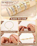 GEMQUEEN Multi Magnetic Necklace Clasps and Closures : White Gold Plated Magnet Jewelry Layering Clasp for Necklaces Multiple Magnets Bracelet Helper Necklace Extenders 8PCS - color: White Gold Plated - 8PCS