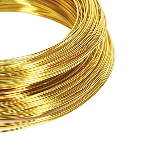 18 Gauge Aluminum Craft Wire, 165 Feet 1mm Bendable Metal Wire for Jewelry Making, Sculpting, Modelling, Wreath Making, Floral Making, Beading, Wire Wrapping (Gold) - color: Gold