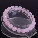 Justinstones Gem Semi Precious Gemstone 8mm Round Beads Stretch Bracelet 7 Inch Unisex - color: Rose Quartz