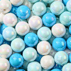 16mm Acrylic Beads 100pcs Chunk Bubblegum Bead Beads for Pens for Necklace Jewelry Bracelets DIY Crafts Making (bluewhite) - color: bluewhite