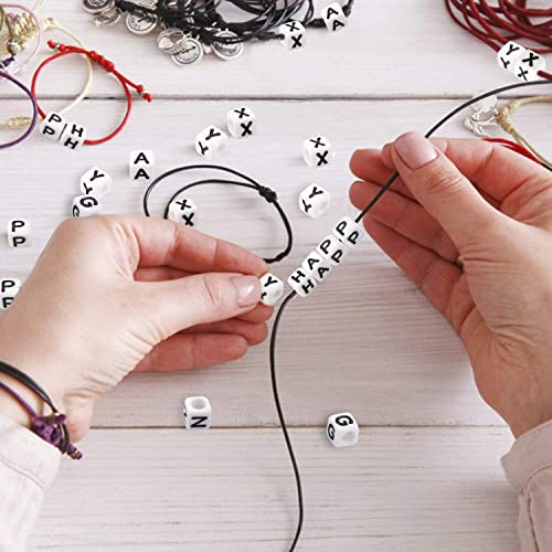 Augshy Alphabet Beads, 1000PCS White Letter & Number Cube Beads for Jewelry Making DIY Necklace & Bracelet (6mm)