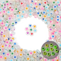 1 Box 600PCS 4X7MM Luminous Heart Beads Holes Acrylic Flat Round Glow in the Dark Plastic Colorful Love Shape Valentine Loose Bead Bulk for Jewelry Making Bracelet Necklace Diy Craft Supply