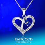 Forever Connected Mother & Son Necklace – Heart Pendant Gift for Mom, Sterling Silver Jewelry for Mother's Day or Birthday - style: Mom F