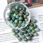 AD Beads 8mm Natural Round Loose Beads 110 Pieces, for Making 108 Mala Prayer Beads Necklace, Bracelet & Yoga Meditation, Jewelry Design (African Turquoise) - color: African Turquoise
