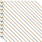 Fadeless Stainless Steel Chains for Jewelry Making, 20 Pack, Hypoallergenic, Silver & Gold Plated Necklace Findings, Accessories (Gold & Silver (25+27")) - color: Gold & Silver (25+27")