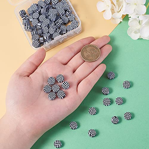 Airssory 100 Pcs Black & White Plaid Squares Beads Polymer Clay Mosaic Bead for Handmade Crafts Jewelry Making Supplies - 10x4.5mm - color: Mosaic Bead_10x4.5mm