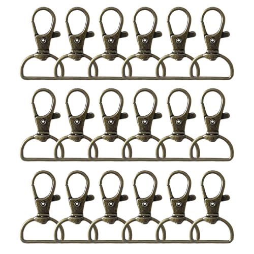 50Pcs Swivel Clasp Hooks D Ring Key Chain Clips, Metal Lobster Claw Clasps Trigger Clip Lanyard Snap Hook for Keychains Making Purse Hardware DIY Crafts 1 Inch (Bronze) - color: Bronze