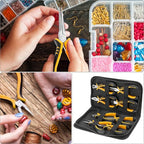 QWORK Jewelry Pliers Set, 8-Piece Mini Jewelry Making Tool Kit with Storage Bag, Flat Nose/Round Nose/Bent Nose, Wire Cutters, Crimping Pliers & End Nippers for Beading Crafting Repair