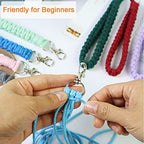 Adult DIY Craft Keychain Making Kit Boho Macrame Keychain Kit Includes Key Rings Precut Macrame Cord Instructions to Make Cute Keychains and Lanyards Kids Crafts Projects Kits Macrame Beginners - color: Macrame Keychain Kits