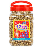 Praisebank Pony Beads, 1200pcs 6x9mm, Wholesale Beads, Bracelets Jewelry Making, Arts & Crafts(Golden) - color: Golden Color, size: Small Size