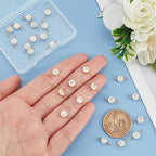 PH PandaHall A-Z Letter Link Charms, 26pcs Shell Alphabet Letters Beads with Golden 304 Stainless Steel Double Loops Pendant Link Charms for DIY Bracelet Necklace Jewerly Crafts Making