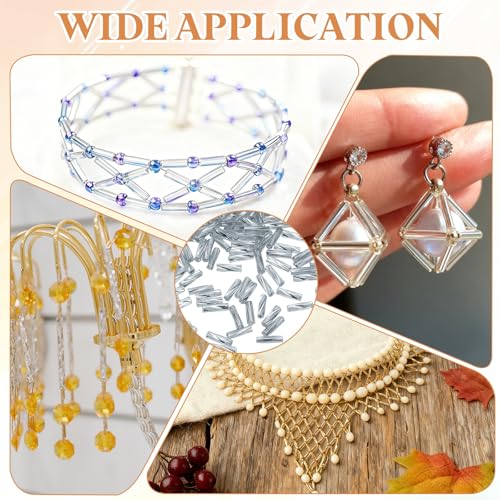 uxcell 1500Pcs Glass Bugle Seed Beads, 6x2mm Mini Long Tube Seed Beads Tube Loose Glass Seed Spacer Bead for DIY Earring Bracelets Necklace Jewelry Making Embroidery, Ice Blue - color: Ice Blue