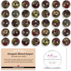 AD Beads 8mm Natural Round Loose Beads 110 Pieces, for Making 108 Mala Prayer Beads Necklace, Bracelet & Yoga Meditation, Jewelry Design (Bloodstone) - color: Bloodstone, size: 8mm-110pcs
