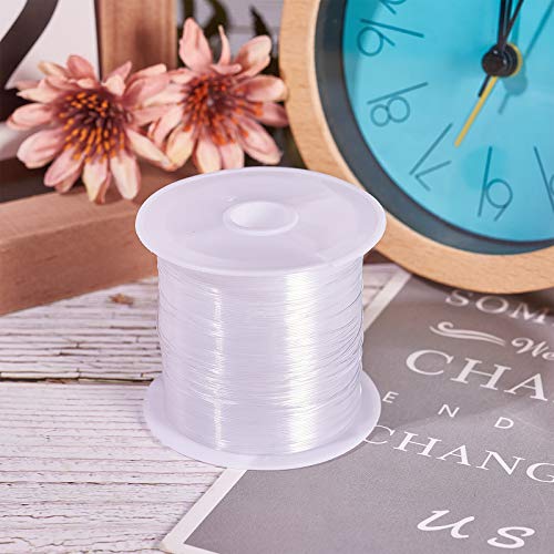 PH PandaHall 0.4mm Clear Fishing Line Invisible Nylon Thread Jewelry String Wire Xmas Cord String Crystal Beading Cords for Christmas Tree Party Decor Jewelry Bracelet Making 40 Yards - size: 0.4mm