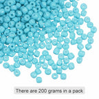 HARFINGTON 2000Pcs Small Glass Beads 6/0 4mm Loose Tiny Round Small Beads for Bracelet Earring Rings Jewelry Making, Light Blue - color: Light Blue