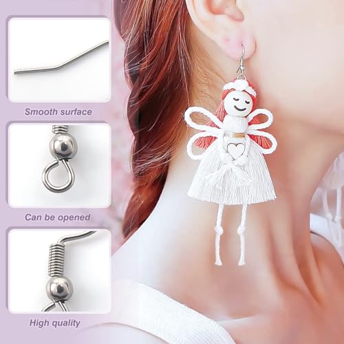 TOAOB 100pcs Earring Hooks Hypo Allergenic French Ear Wires with Ball and Coil 18mm Nickel Tone Fish Hook Earrings Making Supplies Jewelry Findings - color: Silver gray