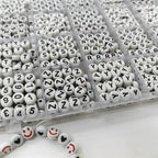 Black Alphabet Beads A-Z 1350+Pcs Letter Bead, Acrylic 4x7mm Round Digit Letter Beads Kits,Bracelets Necklaces DIY Jewelry Making Kits (Black,1350+PCS) - color: Black