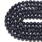 10mm Natural Blue Sandstone Gemstone Beads Polished Round Smooth Stone Beads for Bracelets Jewelry Making 15inch Loose Beads - color: Blue Sandstone, size: 10mm