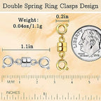 Double Magnetic Necklace Clasps and Closures 14K Gold and Silver Bracelet Extender Jewelry Clasps Converters for DIY Jewelry Making - color: 4Pcs | 2Gold & 2Silver