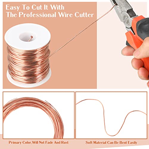 Therwen 12 Gauge Copper Wire for Electroculture, Gardening Plants, Jewelry Making DIY Beading Craft Bendable Solid Bare Copper Wire, 1 Pound Spool(0.080'' Dia, 52.5' Length) - size: 0.080'' Dia, 52.5' Length, style: 12 Gauge