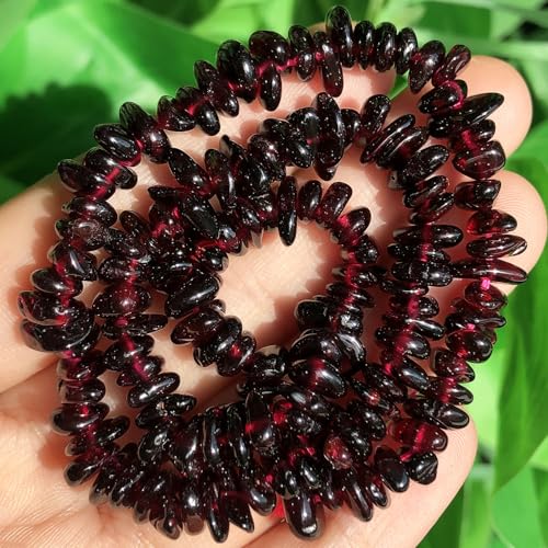 30in Garnet Natural Chip Stone Beads 5-8mm About 230pcs, Irregular Drilled Red Bead for Bracelets Jewelry Making Supplies for Adults, DIY Crafts. - color: Garnet