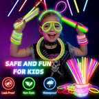 SHQDD 100 Glow Sticks Bulk Party Pack, 8” Neon Glow Sticks, DIY Glowsticks with Connectors Bracelets & Necklaces, Glow in the Dark Party Supplies for Kids, Adults, Parties, Halloween & New Year - style: 100PCS