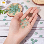 Fashewelry 50Pcs Natural Green Aventurine Cabochon Stone Half Round Beads 10mm Tiny Flat Back Gemstone Chakra Healing Crystal Cover Cabs for Jewelry Making - color: 8-Green Aventurine, size: 10x4~5mm