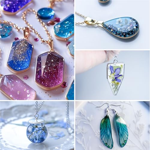 Bsrezn 200g UV Resin Kit with Upgraded Light 18 Beads, Crystal Clear Solar Activated UV Epoxy Resin for Jewelry Making (100g x 2) - size: medium light kit