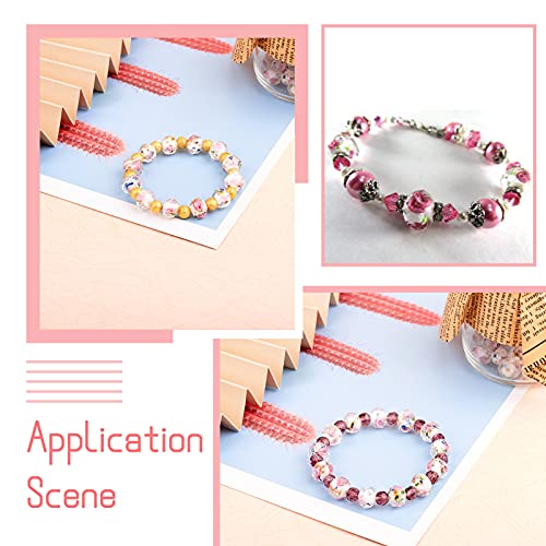 Elecrelive 60Pcs Gold Sand Lampwork Beads White Rondelle Flower Glass Beads 10mm Floral Crystals for DIY Bracelet Necklace Earring Jewelry Making - color: White