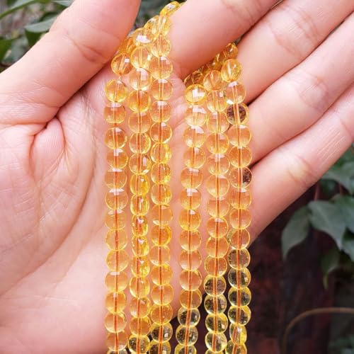 Adabele 15 Inch Natural Citrine Yellow Crystal Gemstone 6mm Faceted Flat Round Coin Loose Beads Gem Stone Spacer (60-65pcs) for Jewelry Making GZ13-1 - color: Citrine, size: 15 Inch/1 Strand