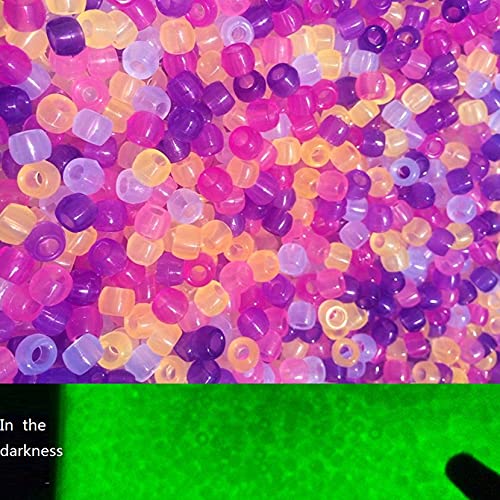 Amaney 600 Pieces UV Beads Multi Color Changing UV Reactive Plastic Pony Beads Glow in The Dark - color: UV Mixed