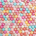 1000pcs 4x7mm Round Letter Beads Pink Acrylic with Silvery Letter Alphabet for Jewelry Making Friendship Bracelets (Pink Silvery) - color: pink silvery