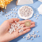 FASHEWELRY 500Pcs White Golden Letter Beads 4.5mm Square Alphabet Beads Acrylic Cube Letter R Beads for Friendship Bracelet Necklace Keychains Jewelry Making - color: Letter R