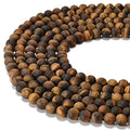 8mm Yellow Tiger Eye Matte Round Natural Gematone Loose Beads for Jewelry Making DIY 1 Strand 15" - color: Matte Yellow Tiger Eye, size: 8mm